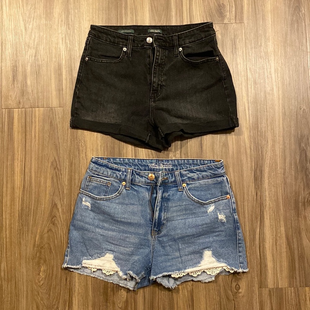 TWO Wild Fable High Waisted Size 6 Denim Jean Shorts